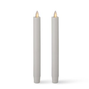 9.5" WHITE WAX LUMINARA INDOOR TAPER CANDLES - SET OF TWO