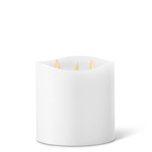 6" WHITE WAX LUMINARA 3-FLAME INDOOR PILLAR CANDLE