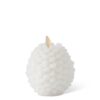 4.5" WHITE LUMINARA WAX SNOWY PINECONE INDOOR CANDLE