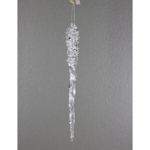 9" CLEAR PEARL ACRYLIC ICICLE ORNAMENT