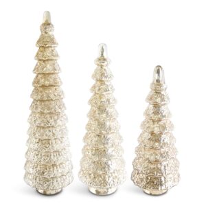 GOLD GLASS TIERED TREES - SET OF 3