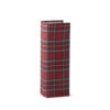 14.25" RED PLAID WINE GIFT BOX