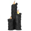 20" BLACK LED/ BATTERY/ TIMER TRIPLE CANDLE HOLDER