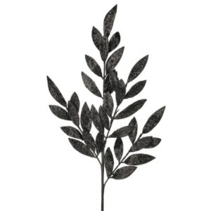 30" BLACK GLITTER LAUREL LEAF SPRAY