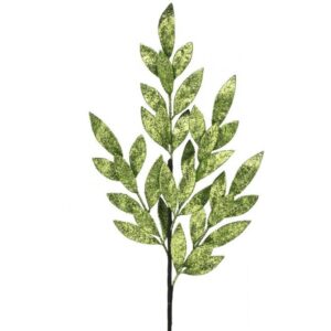 30" APPLE GREEN GLITTER LAUREL LEAF SPRAY