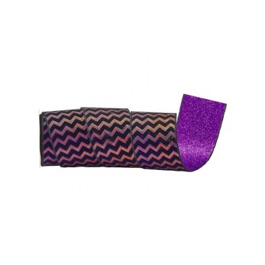 4"x10Y HALLOWEEN VELVET GLITTER ZIGZAG WIRED RIBBON