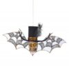 19" ORANGE/ BLACK FABRIC HANGING SKELETON BAT