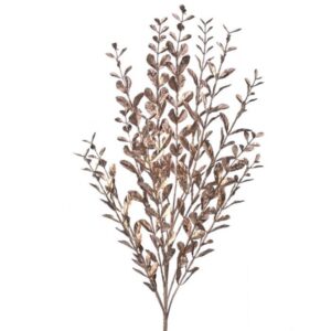 23" CHAMPAGNE PAINTED GLITTER BOXWOOD SPRAY