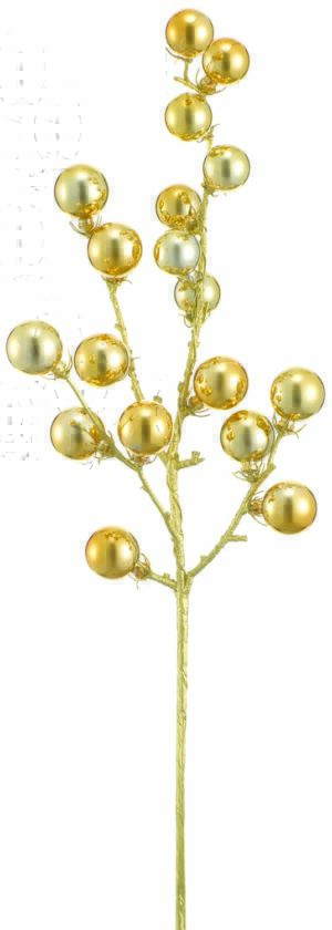 26" GOLD/ GOLD STEM SHATTERPROOF BALL SPRAY