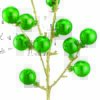26" HOLIDAY GREEN/ GOLD STEM SHATTERPROOF BALL SPRAY