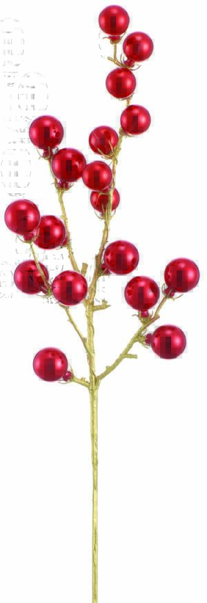 26" RED/ GOLD STEM SHATTERPROOF BALL SPRAY