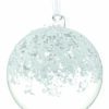 4.7" SNOWED GLASS BALL ORNAMENT