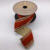 2.5"x5Y RED VELVET WITH CLEAR CRYSTAL JEWEL SIDE TRIM WIRED RIBBON