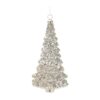 7.25" GLASS PLATINUM BEADED TREE ORNAMENT