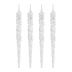 6.75" CLEAR ACRYLIC ICICLE ORNAMENT - BOX OF 4