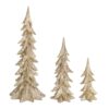 GOLD GLITTERED RESIN TREES - SET OF 3
