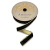 1"x10Y BLACK ICE VELVET WITH METALLIC GOLD BACK WIRED RIBBON