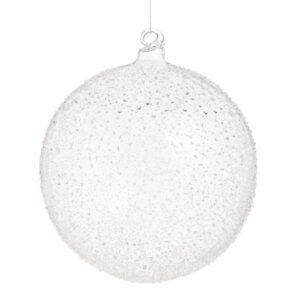 6" CLEAR GLASS TEXTURED BALL ORNAMENT