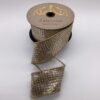 2.5"x10Y GOLD/ SILVER METALLIC SILVER FLASH SEQUINS WITH GOLD EDGE WIRED RIBBON