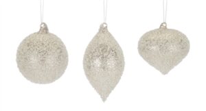 PLATINUM GLASS BEADED ORNAMENT